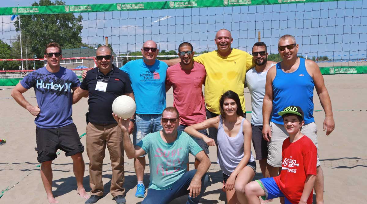 Disabled Veterans set up for volleyball during the 2016 Toronto Group Visit